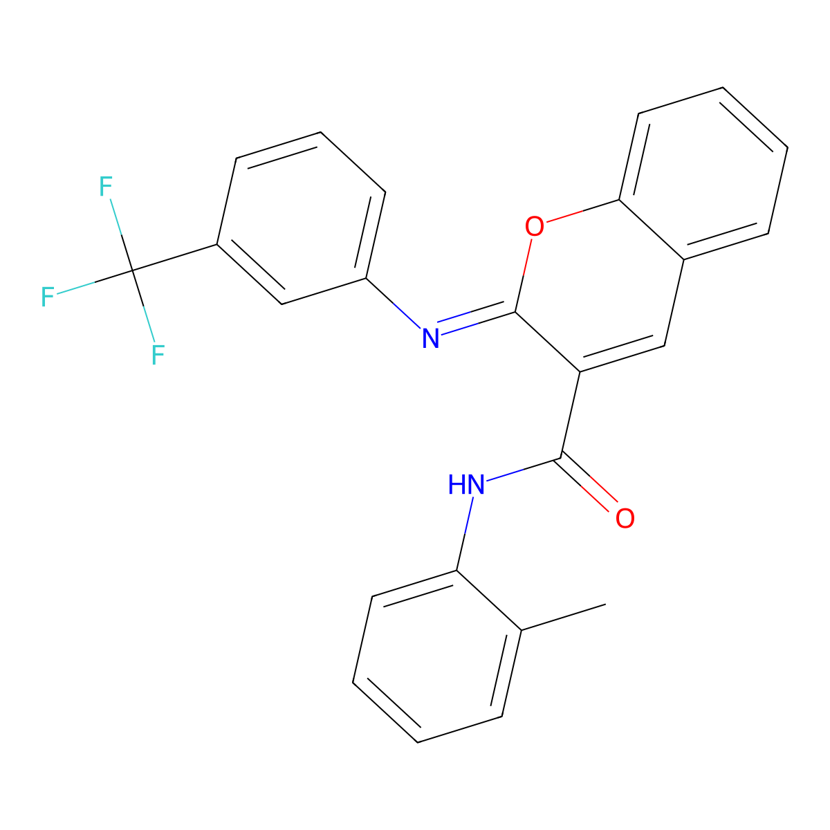 (2Z)-N-(2-methylphenyl)-2-{[3-(trifluoromethyl)phenyl]imino}-2H-chromene-3-carboxamide molecular structure, CAS 1327174-53-7