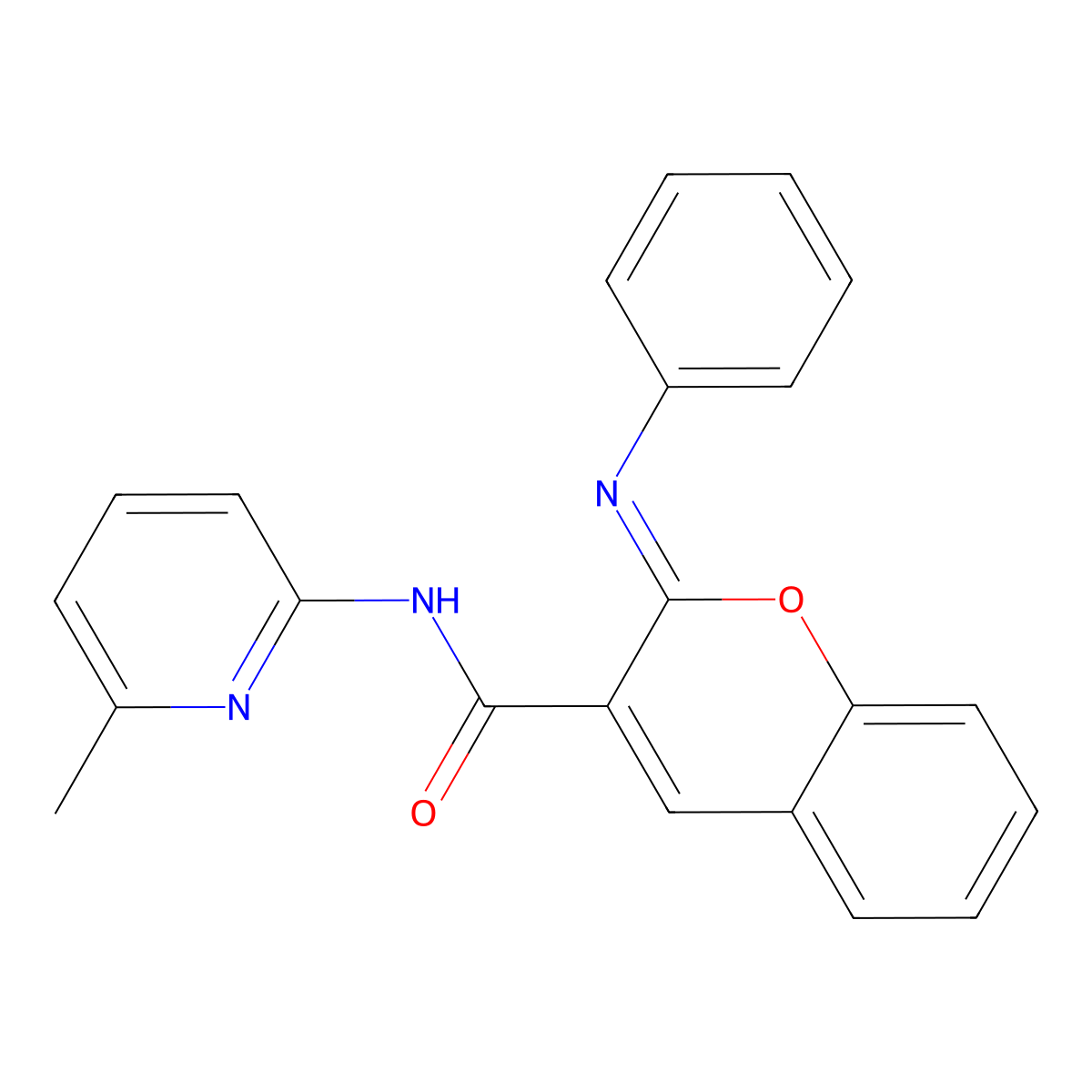 (2Z)-N-(6-methylpyridin-2-yl)-2-(phenylimino)-2H-chromene-3-carboxamide molecular structure, CAS 1327174-63-9