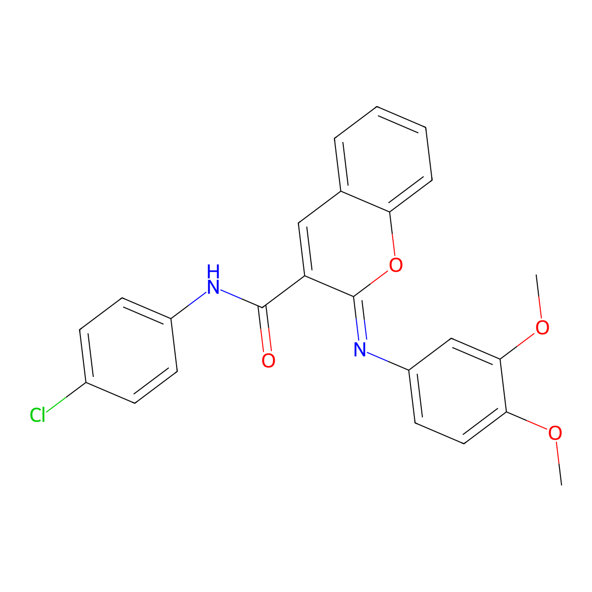 (2Z)-N-(4-chlorophenyl)-2-[(3,4-dimethoxyphenyl)imino]-2H-chromene-3-carboxamide molecular structure, CAS 1327176-07-7