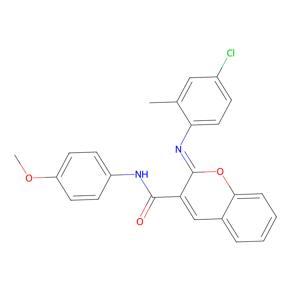 (2Z)-2-[(4-chloro-2-methylphenyl)imino]-N-(4-methoxyphenyl)-2H-chromene-3-carboxamide molecular structure, CAS 1327176-35-1