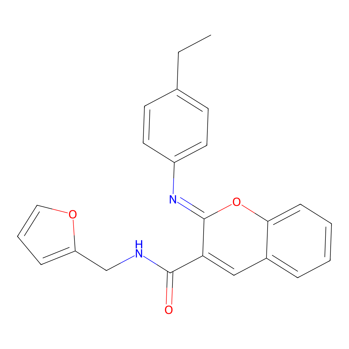 (2Z)-2-[(4-ethylphenyl)imino]-N-(furan-2-ylmethyl)-2H-chromene-3-carboxamide molecular structure, CAS 1327176-40-8