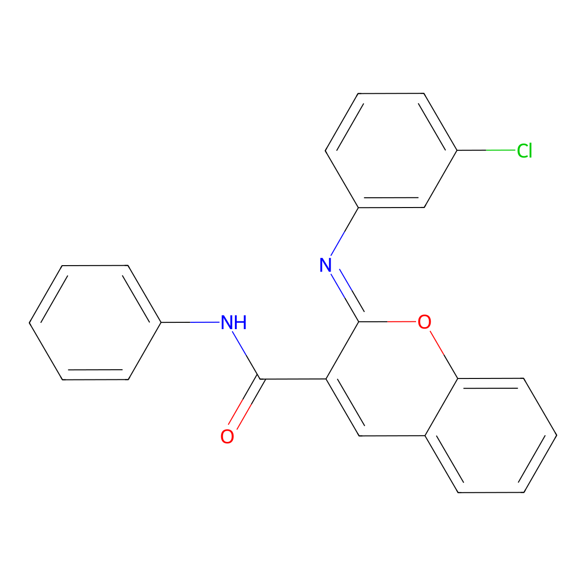 (2Z)-2-[(3-chlorophenyl)imino]-N-phenyl-2H-chromene-3-carboxamide molecular structure, CAS 1327176-73-7