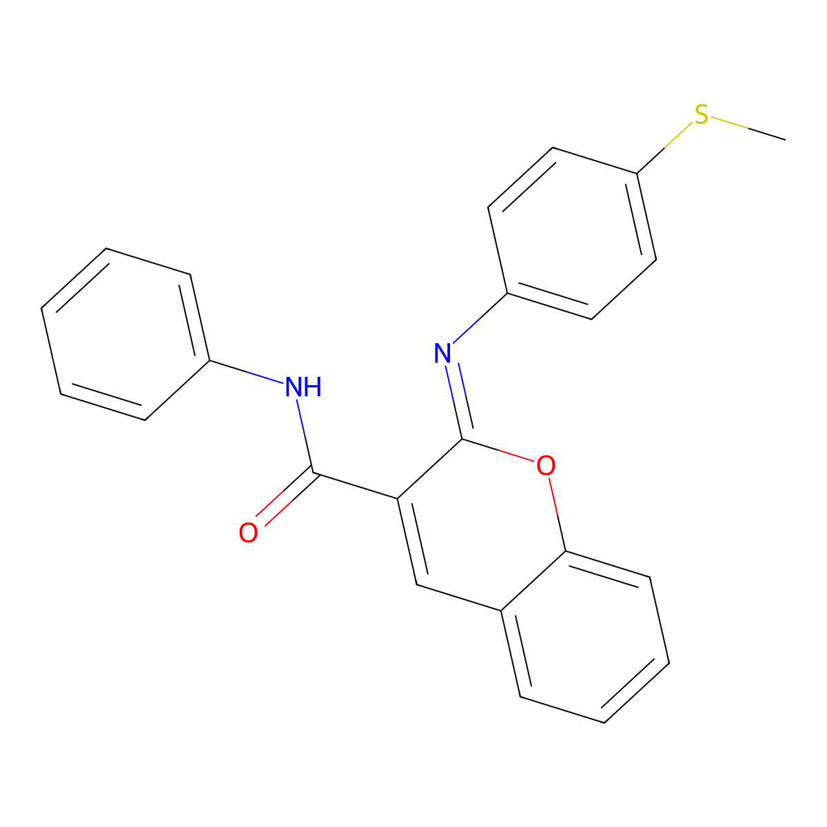(2Z)-2-{[4-(methylsulfanyl)phenyl]imino}-N-phenyl-2H-chromene-3-carboxamide molecular structure, CAS 1327177-39-8