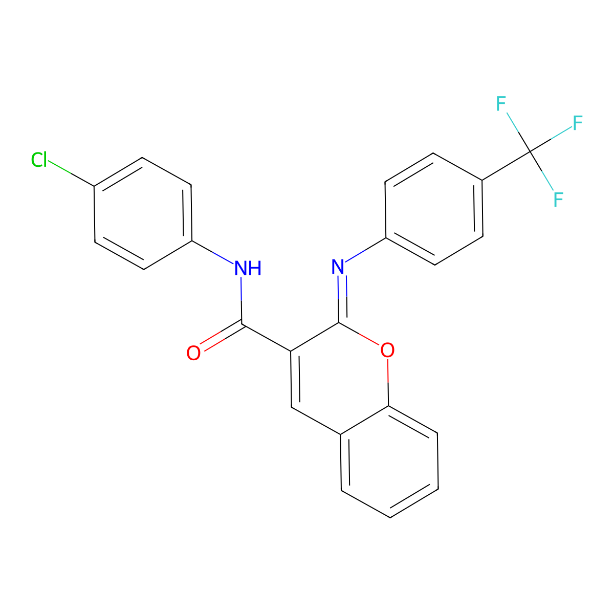 (2Z)-N-(4-chlorophenyl)-2-{[4-(trifluoromethyl)phenyl]imino}-2H-chromene-3-carboxamide molecular structure, CAS 1327177-92-3