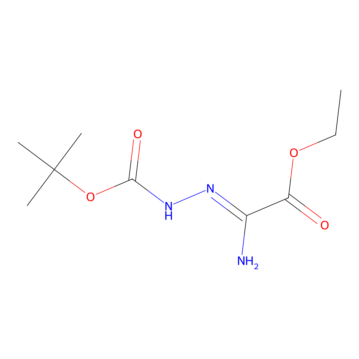 tert-butyl (2Z)-2-(1-amino-2-ethoxy-2-oxoethylidene)hydrazinecarboxylate molecular structure, CAS 1327178-82-4