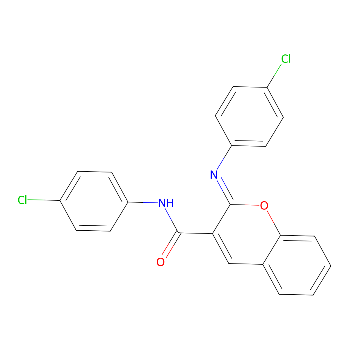 (2Z)-N-(4-chlorophenyl)-2-[(4-chlorophenyl)imino]-2H-chromene-3-carboxamide molecular structure, CAS 1327179-28-1