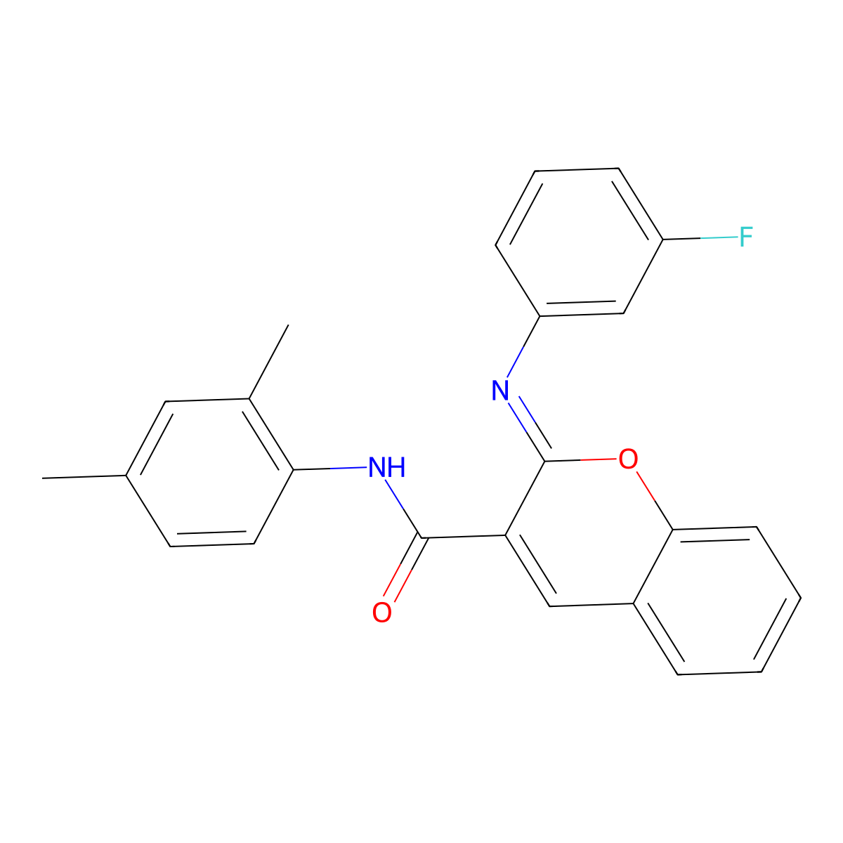 (2Z)-N-(2,4-dimethylphenyl)-2-[(3-fluorophenyl)imino]-2H-chromene-3-carboxamide molecular structure, CAS 1327179-66-7
