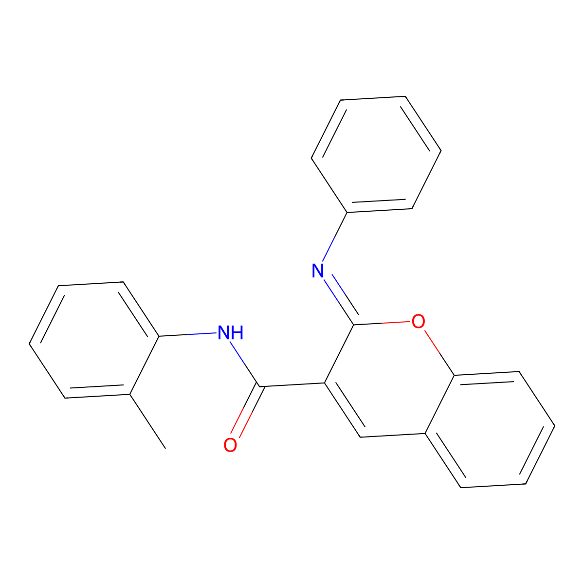 (2Z)-N-(2-methylphenyl)-2-(phenylimino)-2H-chromene-3-carboxamide molecular structure, CAS 1327179-97-4