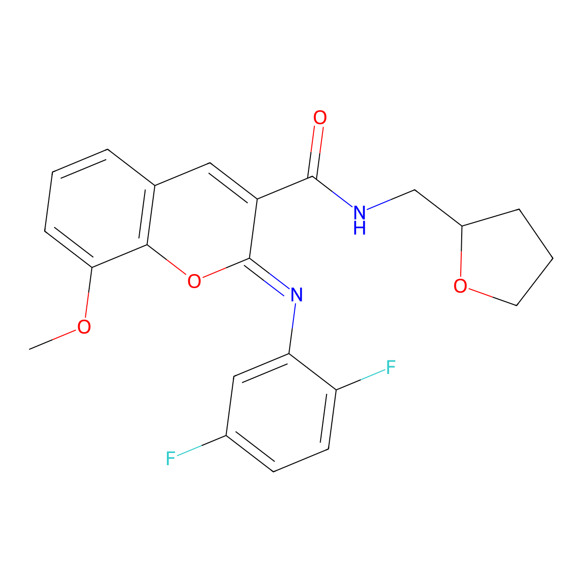 (2Z)-2-[(2,5-difluorophenyl)imino]-8-methoxy-N-(tetrahydrofuran-2-ylmethyl)-2H-chromene-3-carboxamide molecular structure, CAS 1327180-03-9