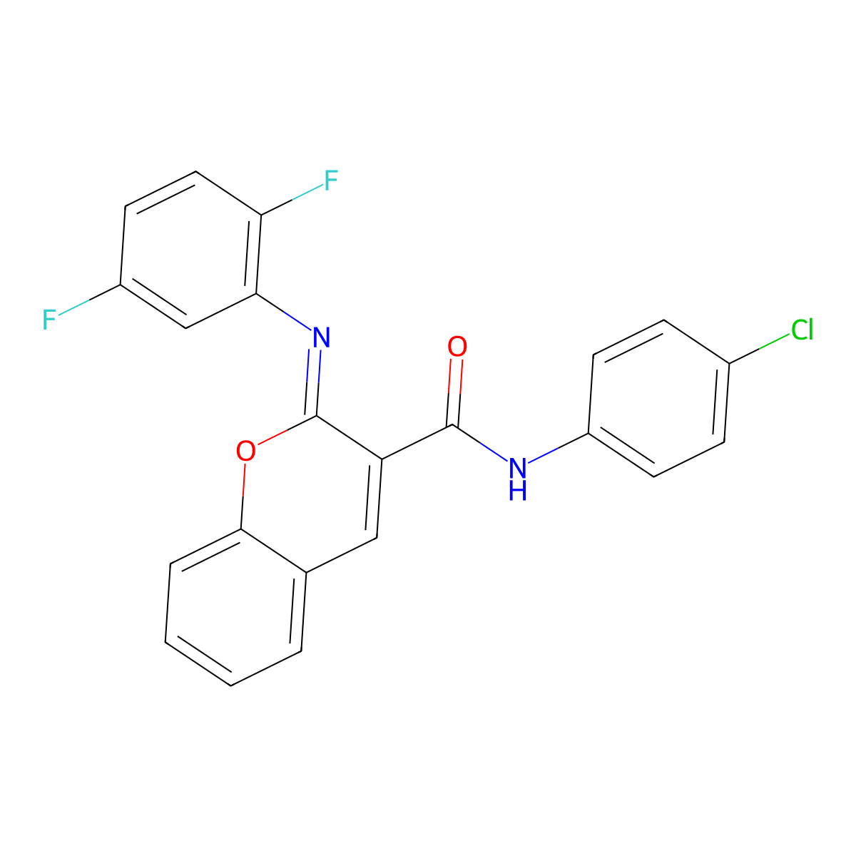 (2Z)-N-(4-chlorophenyl)-2-[(2,5-difluorophenyl)imino]-2H-chromene-3-carboxamide molecular structure, CAS 1327180-10-8