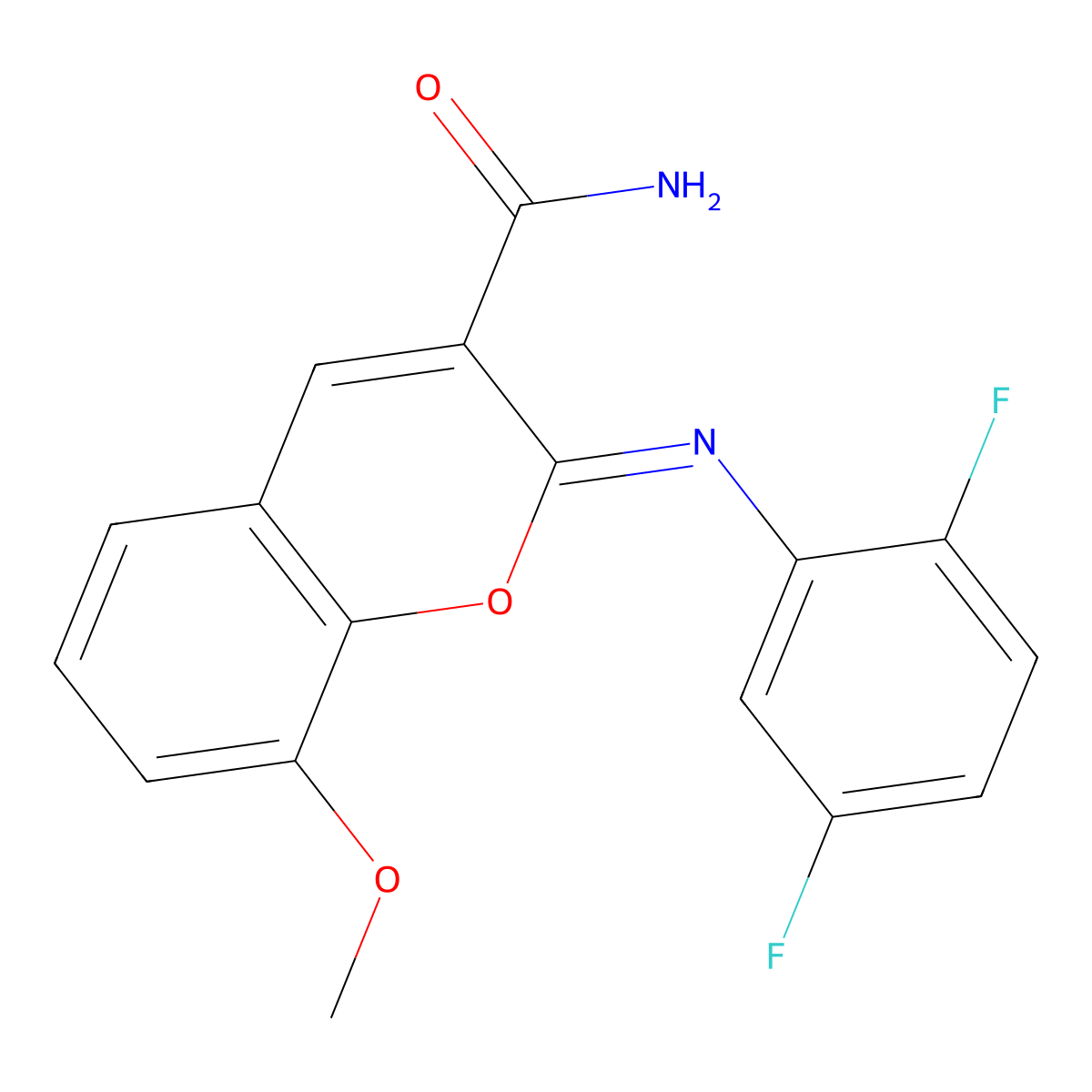 (2Z)-2-[(2,5-difluorophenyl)imino]-8-methoxy-2H-chromene-3-carboxamide molecular structure, CAS 1327180-33-5