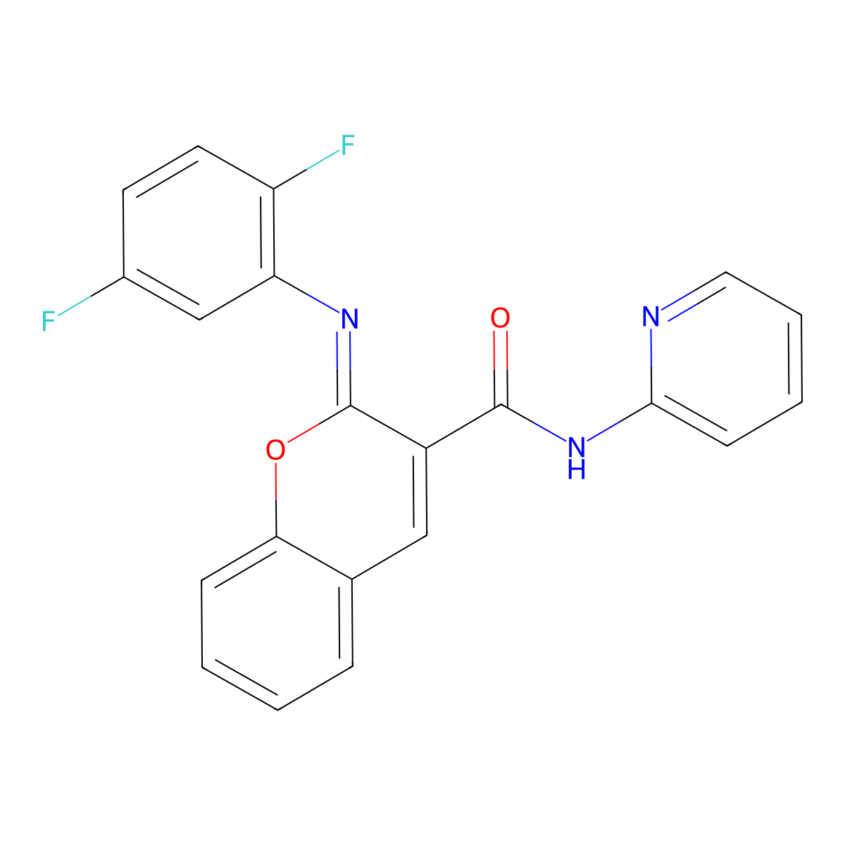 (2Z)-2-[(2,5-difluorophenyl)imino]-N-(pyridin-2-yl)-2H-chromene-3-carboxamide molecular structure, CAS 1327181-53-2