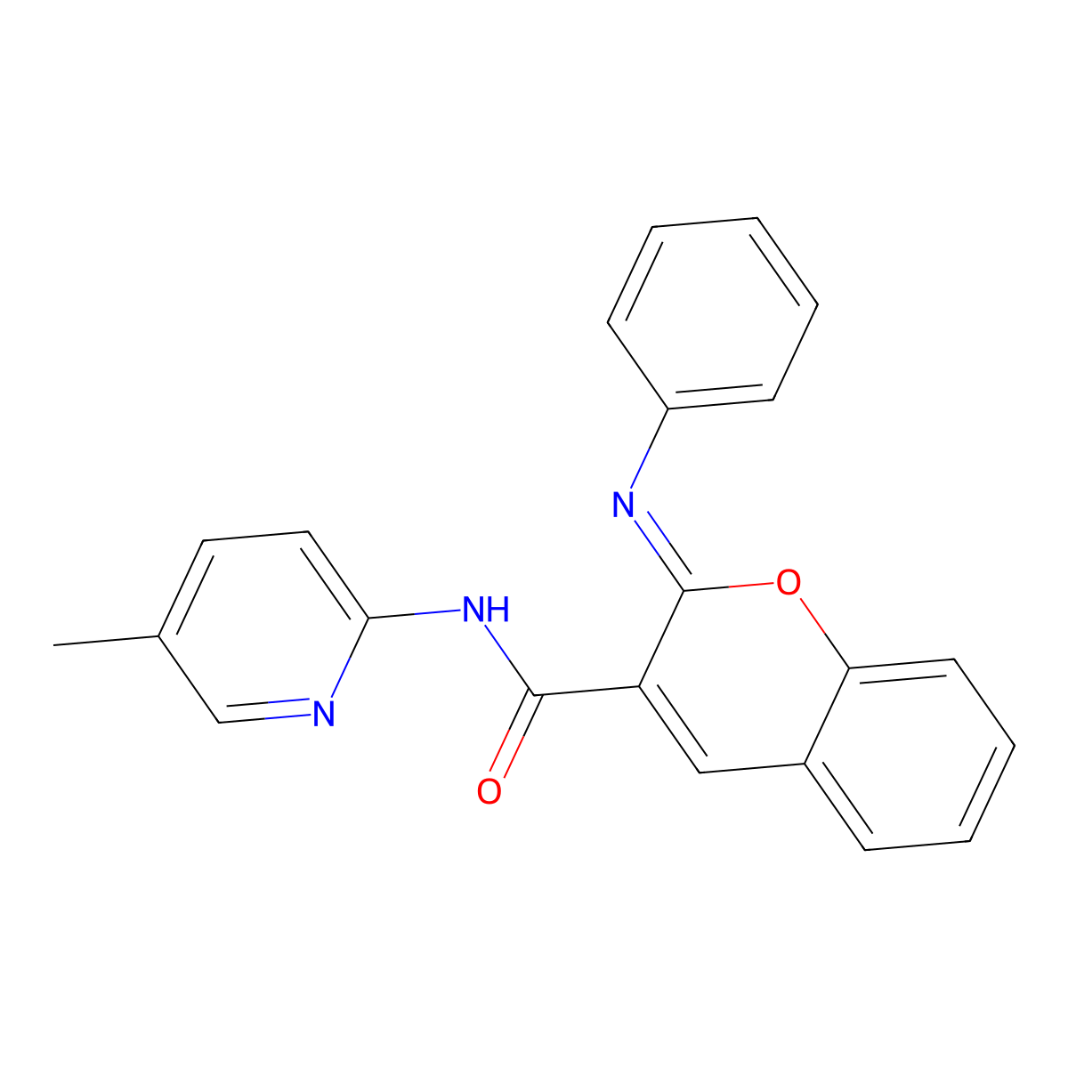 (2Z)-N-(5-methylpyridin-2-yl)-2-(phenylimino)-2H-chromene-3-carboxamide molecular structure, CAS 1327181-64-5