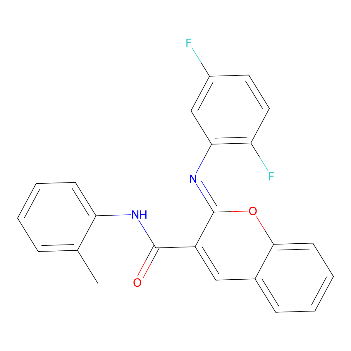 (2Z)-2-[(2,5-difluorophenyl)imino]-N-(2-methylphenyl)-2H-chromene-3-carboxamide molecular structure, CAS 1327182-38-6