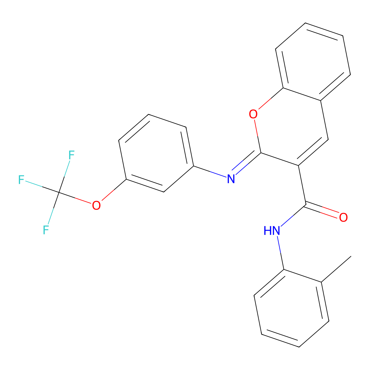 (2Z)-N-(2-methylphenyl)-2-{[3-(trifluoromethoxy)phenyl]imino}-2H-chromene-3-carboxamide molecular structure, CAS 1327182-44-4