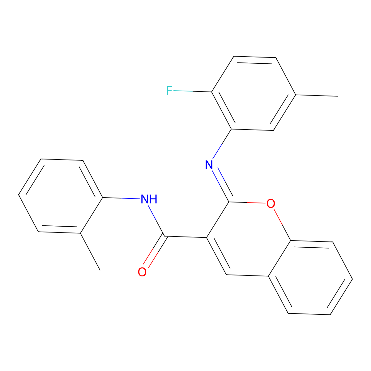 (2Z)-2-[(2-fluoro-5-methylphenyl)imino]-N-(2-methylphenyl)-2H-chromene-3-carboxamide molecular structure, CAS 1327182-50-2