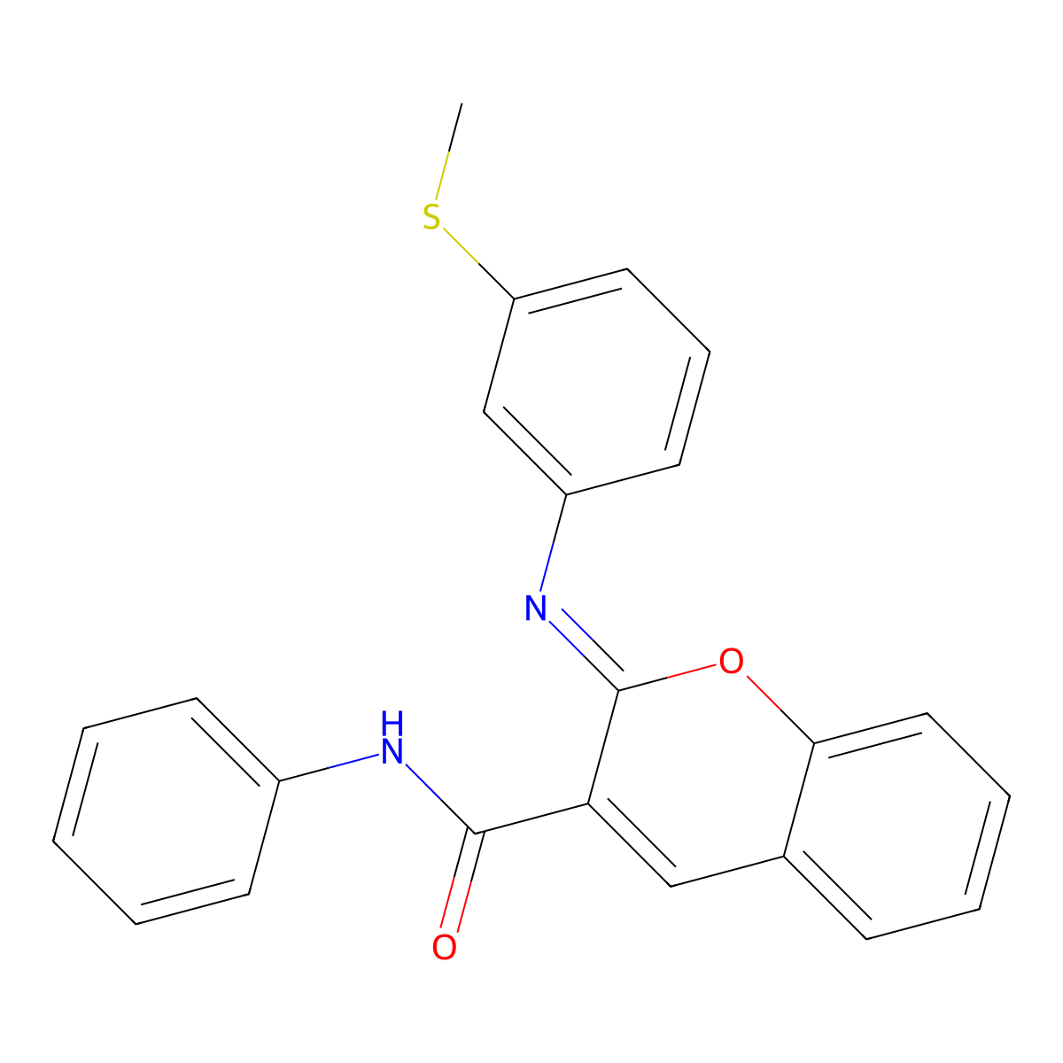 (2Z)-2-{[3-(methylsulfanyl)phenyl]imino}-N-phenyl-2H-chromene-3-carboxamide molecular structure, CAS 1327182-75-1