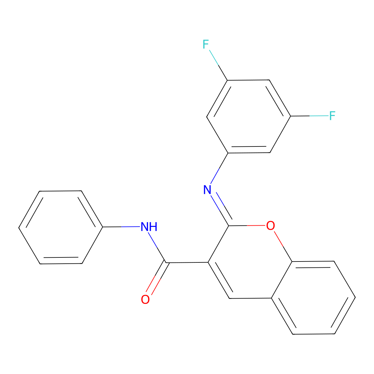 (2Z)-2-[(3,5-difluorophenyl)imino]-N-phenyl-2H-chromene-3-carboxamide molecular structure, CAS 1327182-81-9