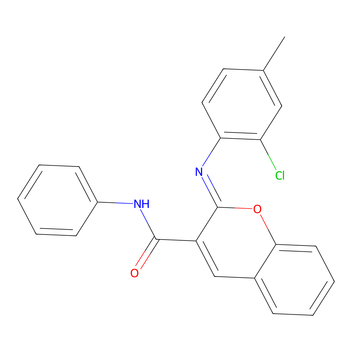 (2Z)-2-[(2-chloro-4-methylphenyl)imino]-N-phenyl-2H-chromene-3-carboxamide molecular structure, CAS 1327182-93-3