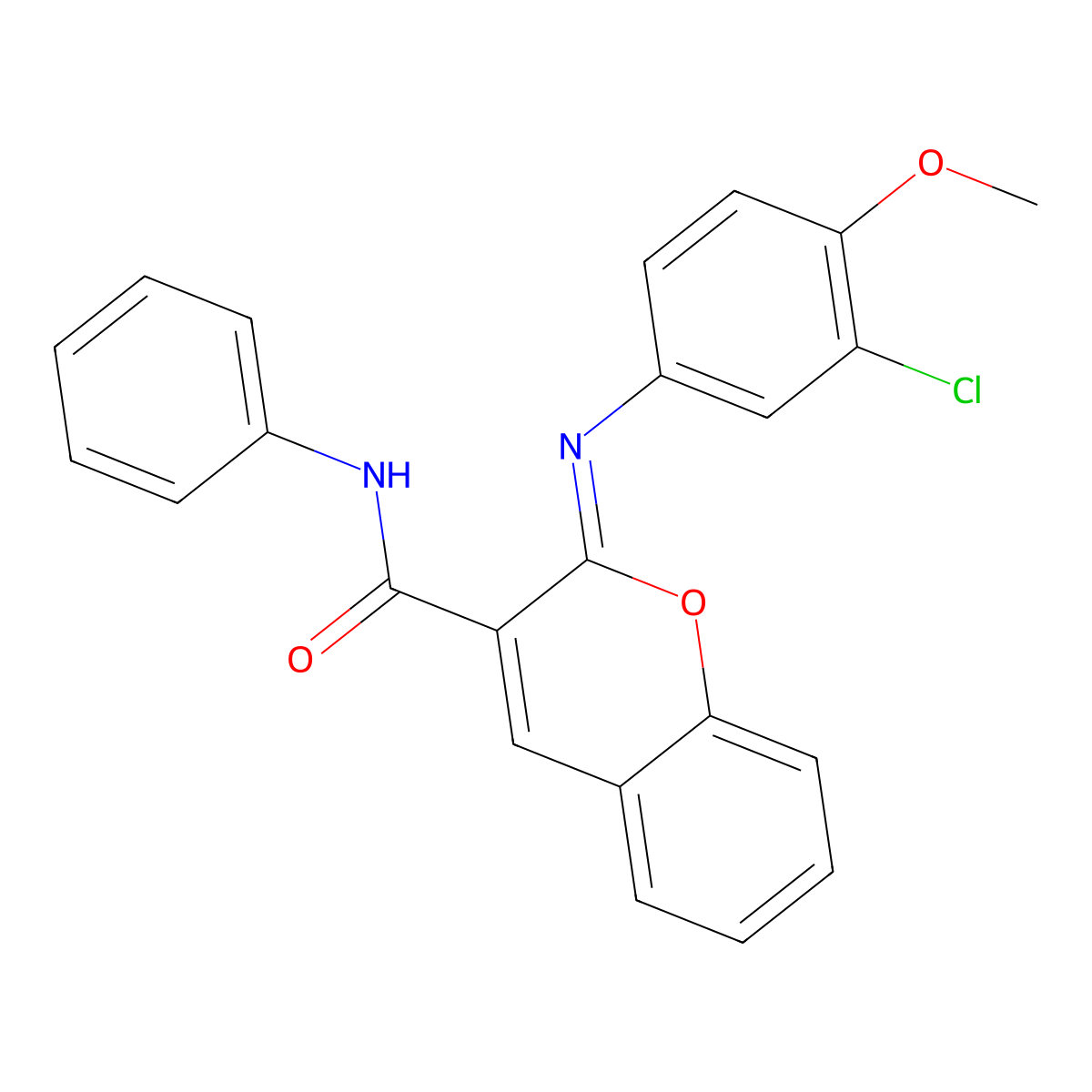(2Z)-2-[(3-chloro-4-methoxyphenyl)imino]-N-phenyl-2H-chromene-3-carboxamide molecular structure, CAS 1327183-01-6