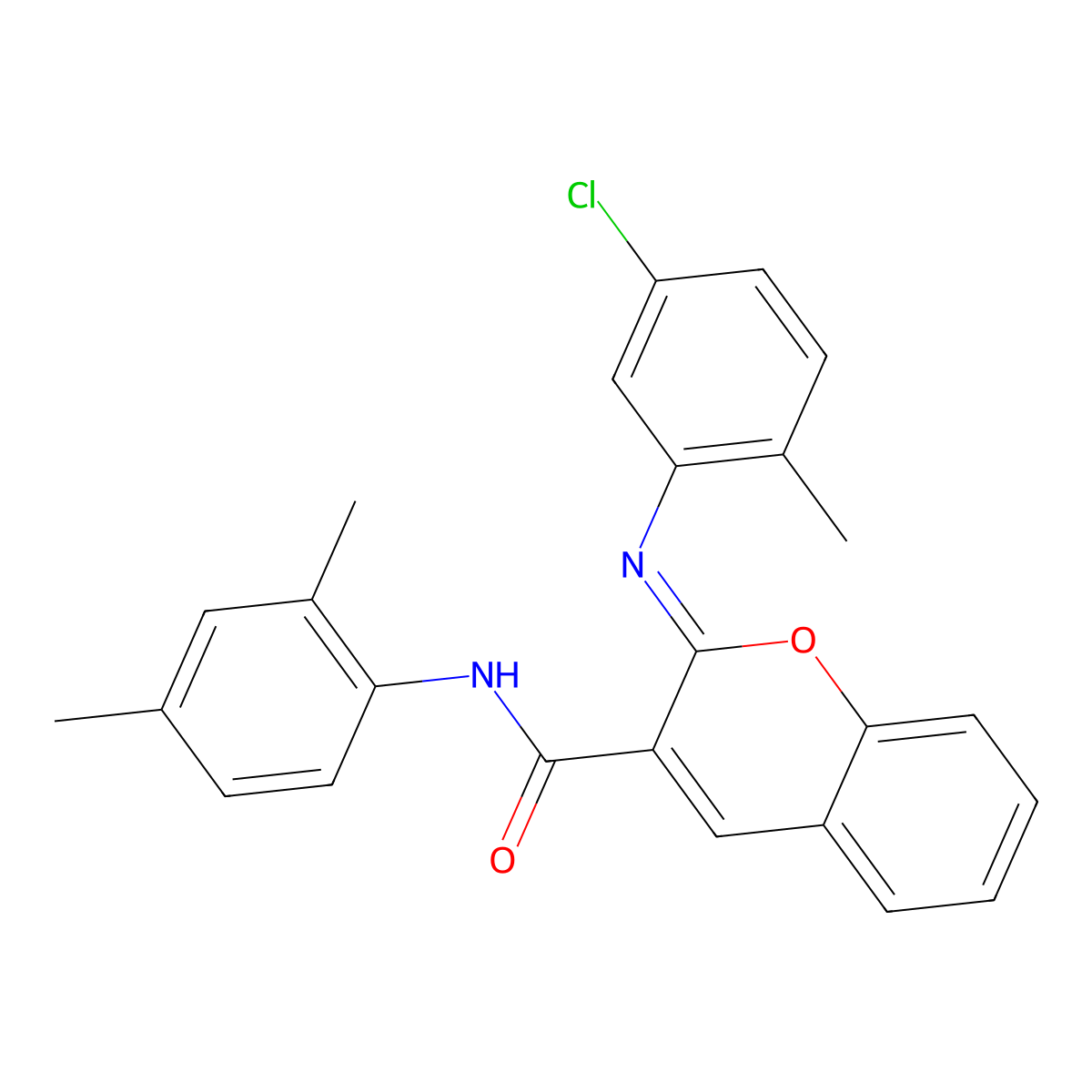 (2Z)-2-[(5-chloro-2-methylphenyl)imino]-N-(2,4-dimethylphenyl)-2H-chromene-3-carboxamide molecular structure, CAS 1327183-22-1