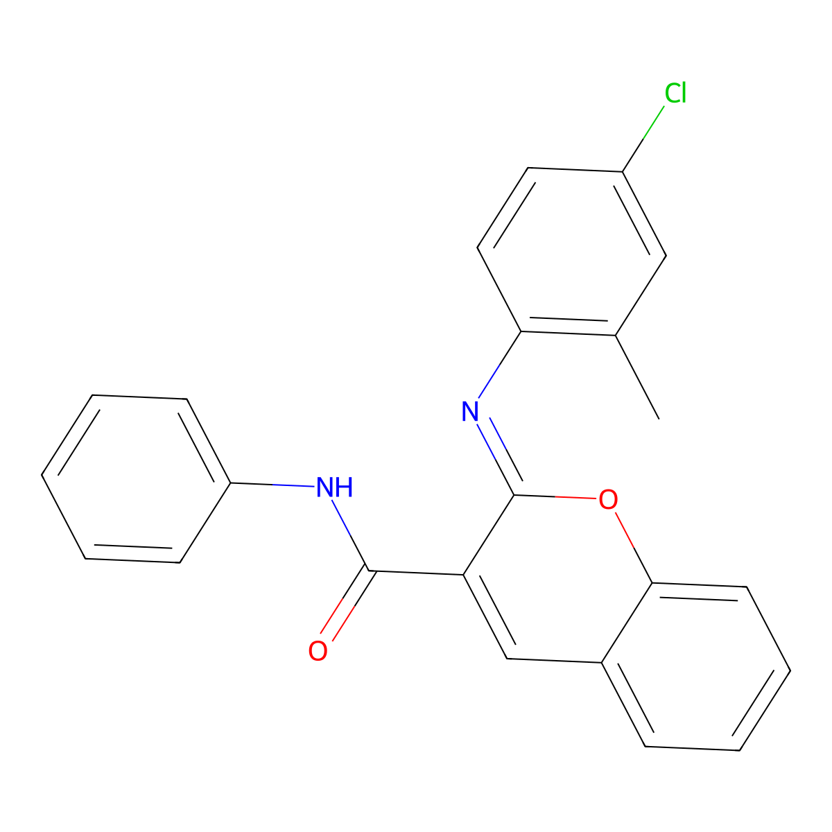 (2Z)-2-[(4-chloro-2-methylphenyl)imino]-N-phenyl-2H-chromene-3-carboxamide molecular structure, CAS 1327183-32-3