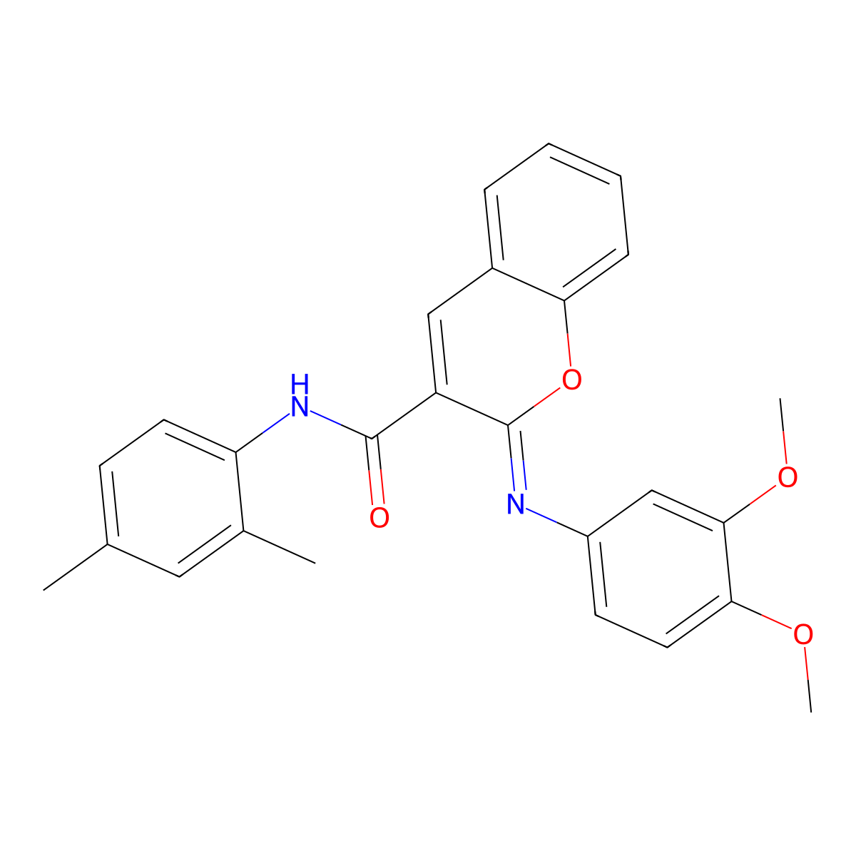 (2Z)-2-[(3,4-dimethoxyphenyl)imino]-N-(2,4-dimethylphenyl)-2H-chromene-3-carboxamide molecular structure, CAS 1327183-36-7