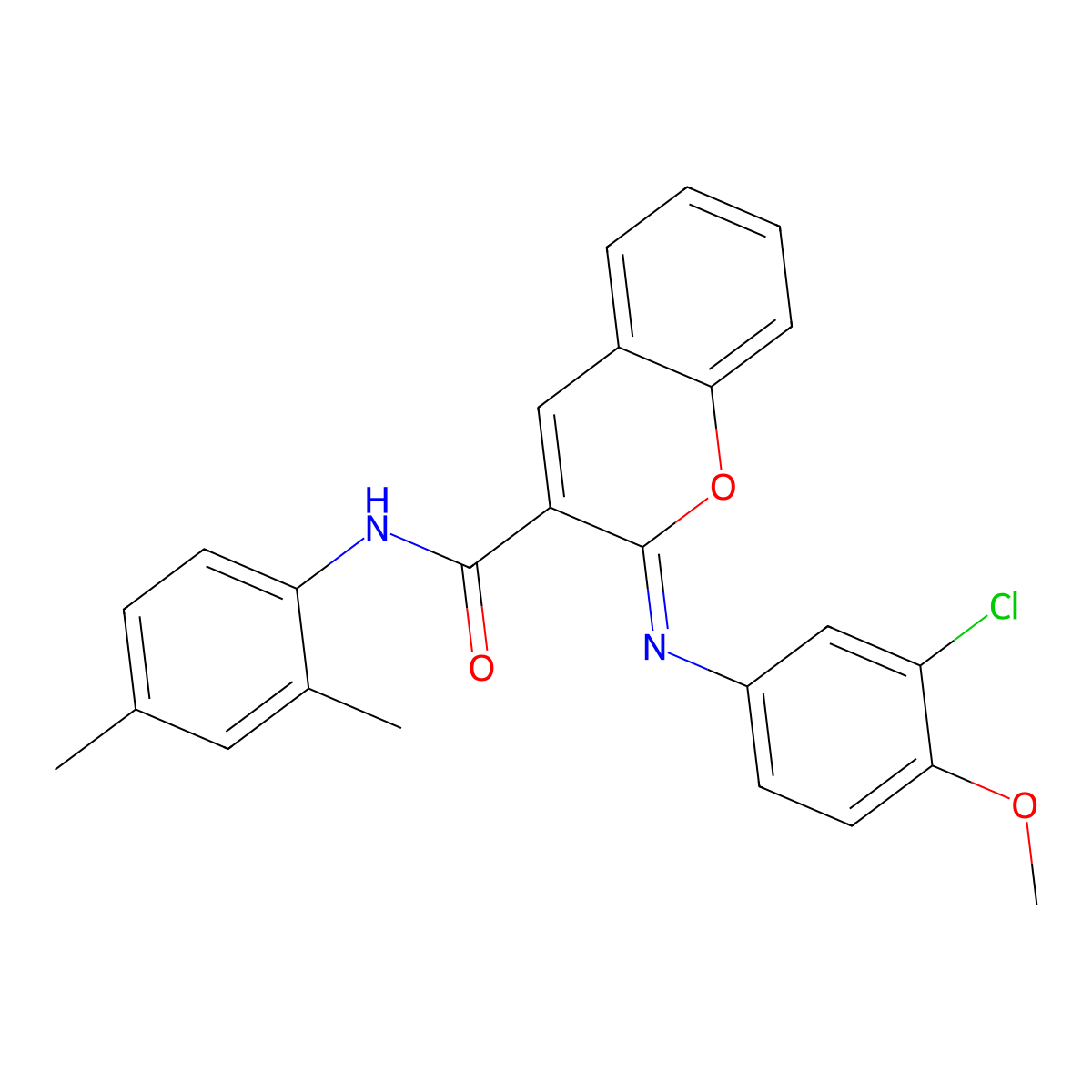 (2Z)-2-[(3-chloro-4-methoxyphenyl)imino]-N-(2,4-dimethylphenyl)-2H-chromene-3-carboxamide molecular structure, CAS 1327183-52-7
