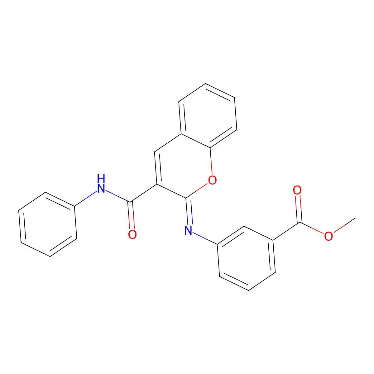methyl 3-{[(2Z)-3-(phenylcarbamoyl)-2H-chromen-2-ylidene]amino}benzoate molecular structure, CAS 1327183-58-3