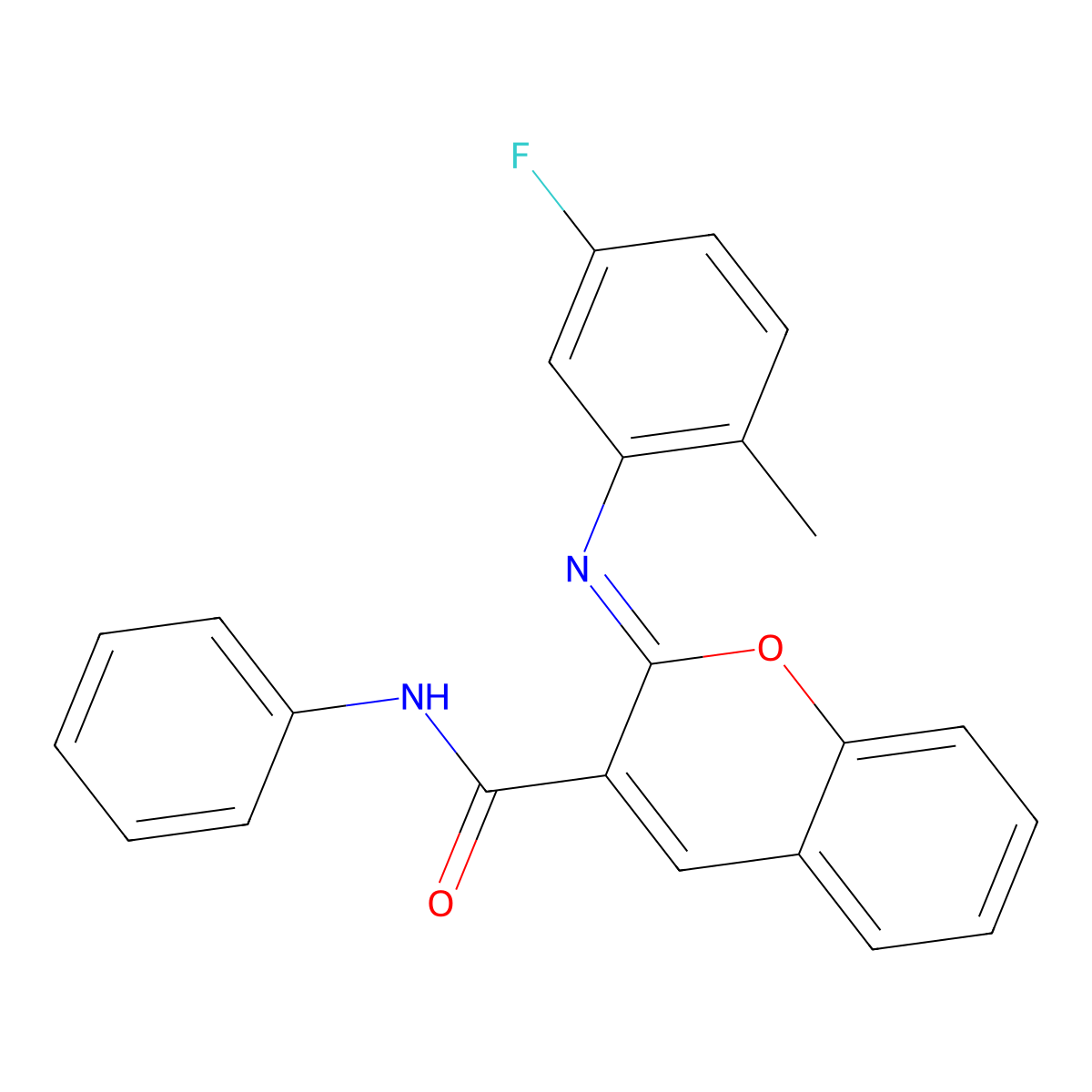 (2Z)-2-[(5-fluoro-2-methylphenyl)imino]-N-phenyl-2H-chromene-3-carboxamide molecular structure, CAS 1327183-71-0