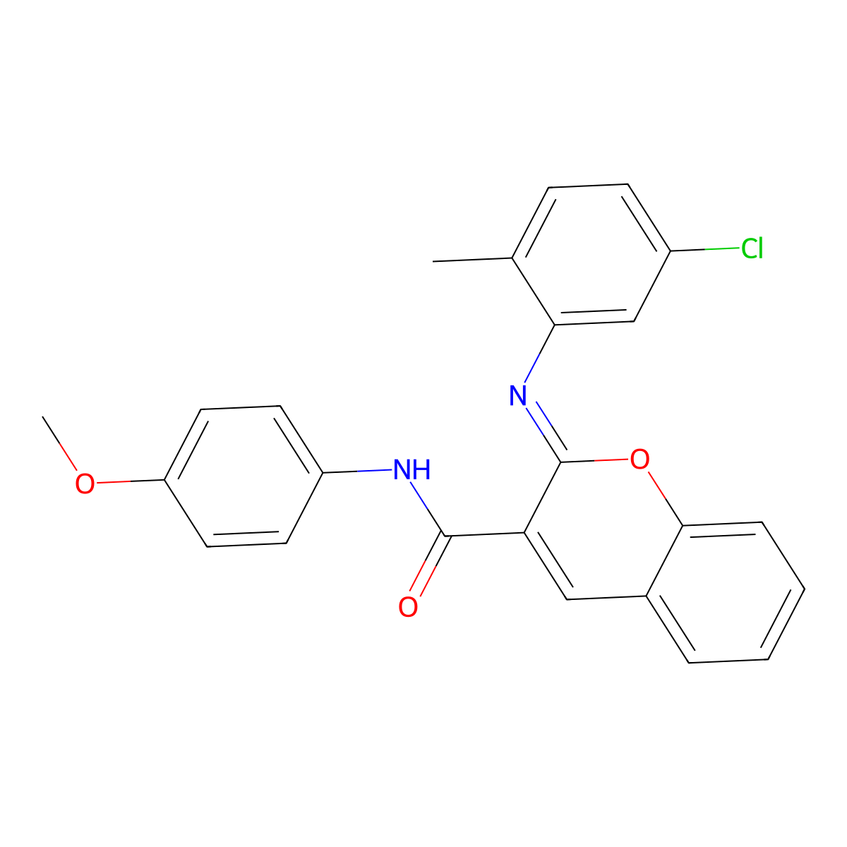 (2Z)-2-[(5-chloro-2-methylphenyl)imino]-N-(4-methoxyphenyl)-2H-chromene-3-carboxamide molecular structure, CAS 1327183-90-3