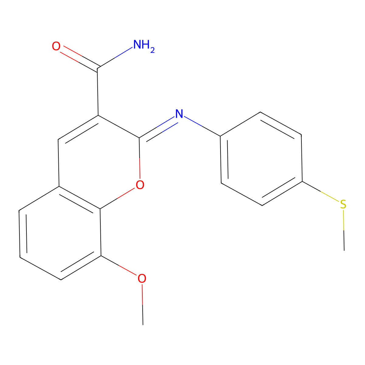 (2Z)-8-methoxy-2-{[4-(methylsulfanyl)phenyl]imino}-2H-chromene-3-carboxamide molecular structure, CAS 1327184-47-3