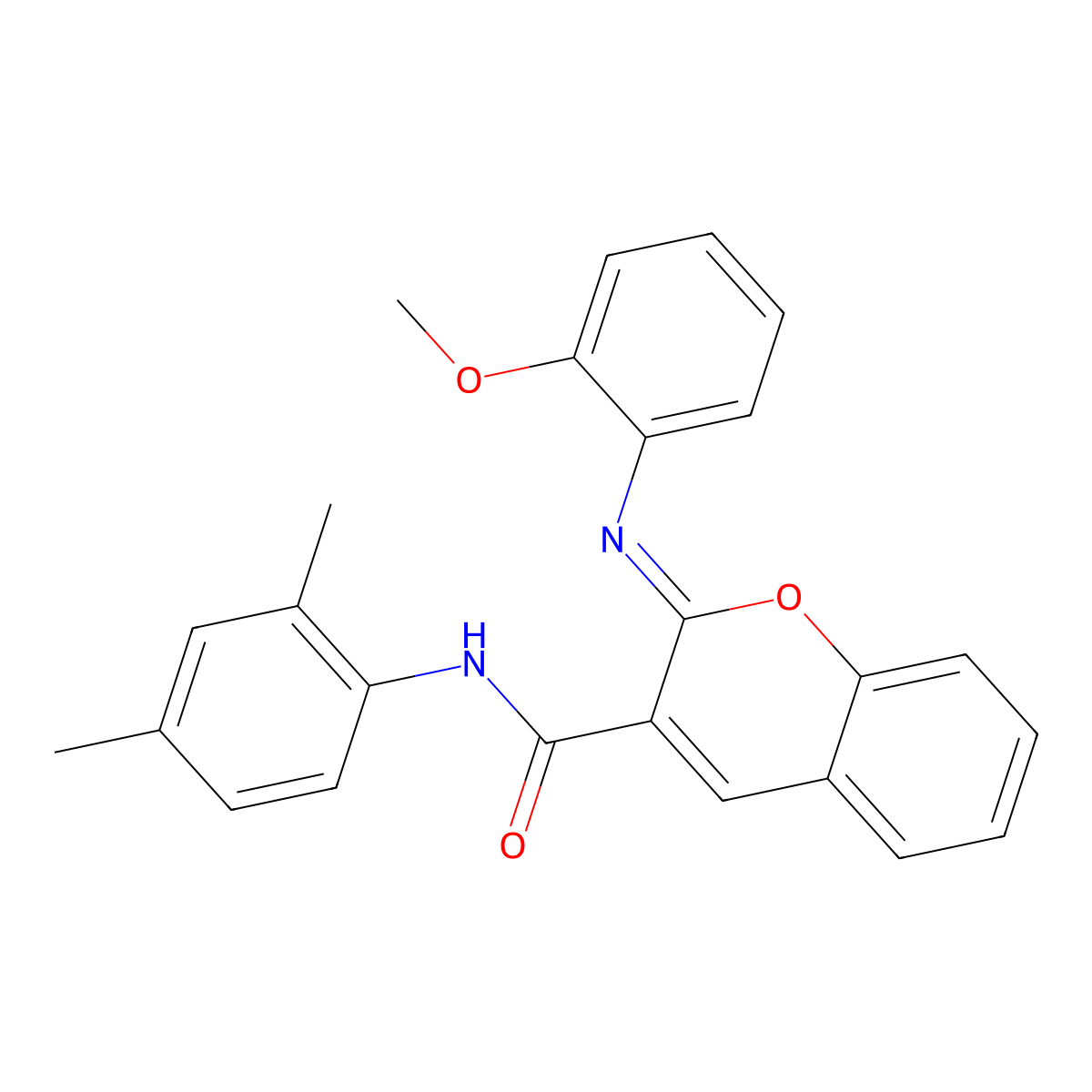 (2Z)-N-(2,4-dimethylphenyl)-2-[(2-methoxyphenyl)imino]-2H-chromene-3-carboxamide molecular structure, CAS 1327184-67-7