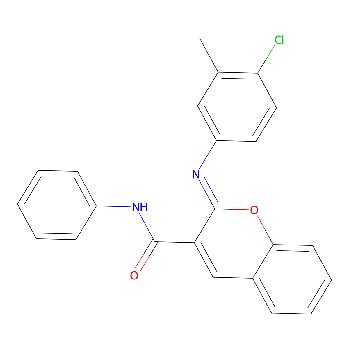 (2Z)-2-[(4-chloro-3-methylphenyl)imino]-N-phenyl-2H-chromene-3-carboxamide molecular structure, CAS 1327184-73-5