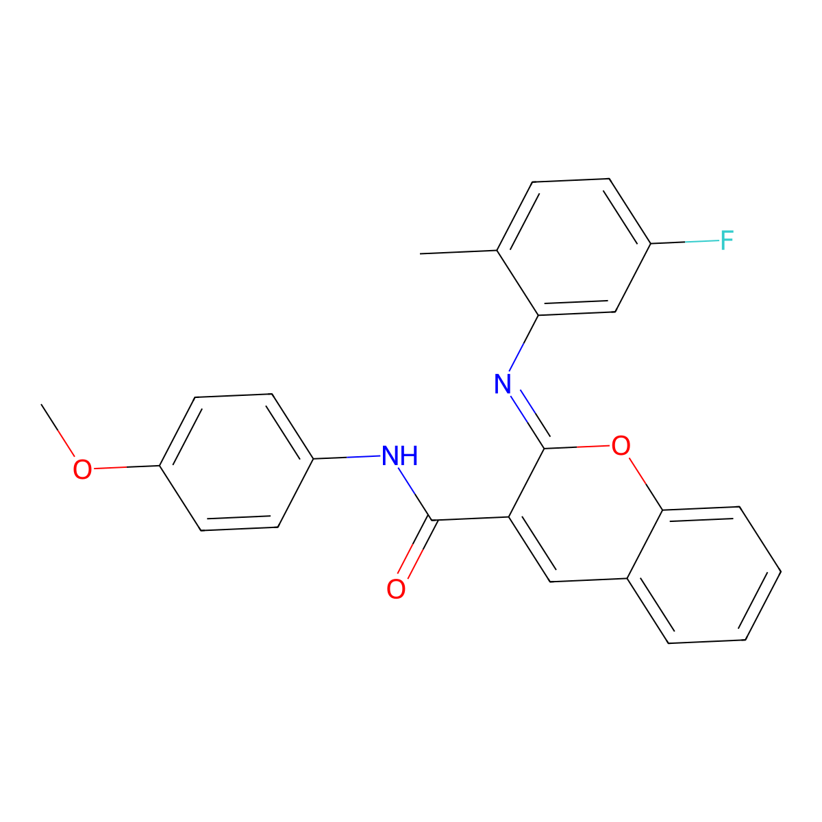 (2Z)-2-[(5-fluoro-2-methylphenyl)imino]-N-(4-methoxyphenyl)-2H-chromene-3-carboxamide molecular structure, CAS 1327184-80-4