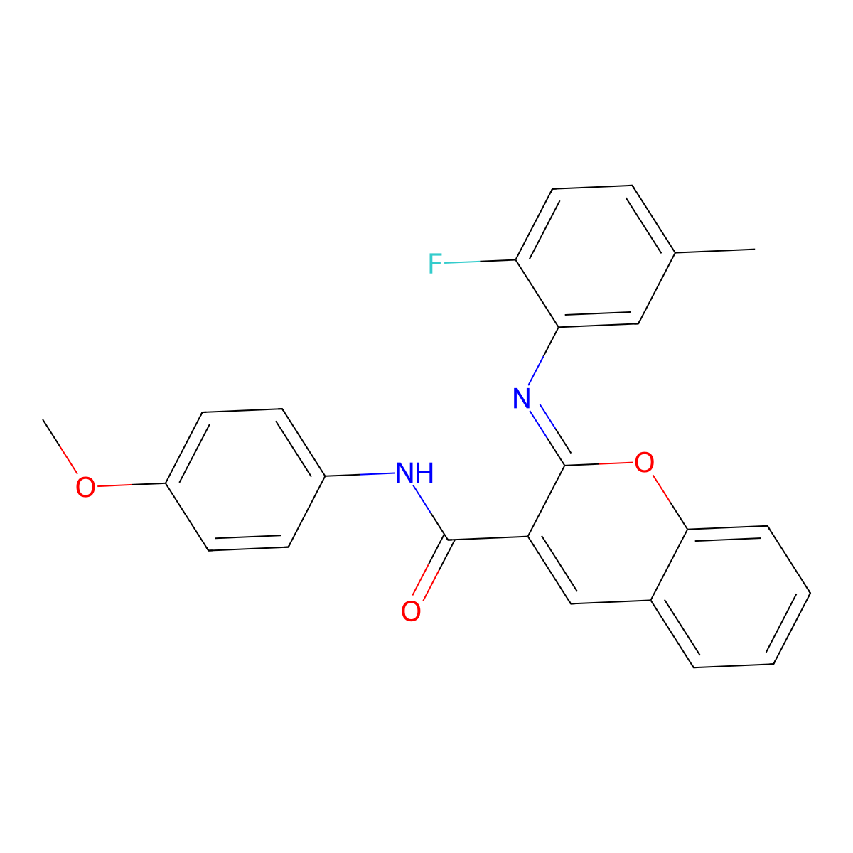 (2Z)-2-[(2-fluoro-5-methylphenyl)imino]-N-(4-methoxyphenyl)-2H-chromene-3-carboxamide molecular structure, CAS 1327185-02-3