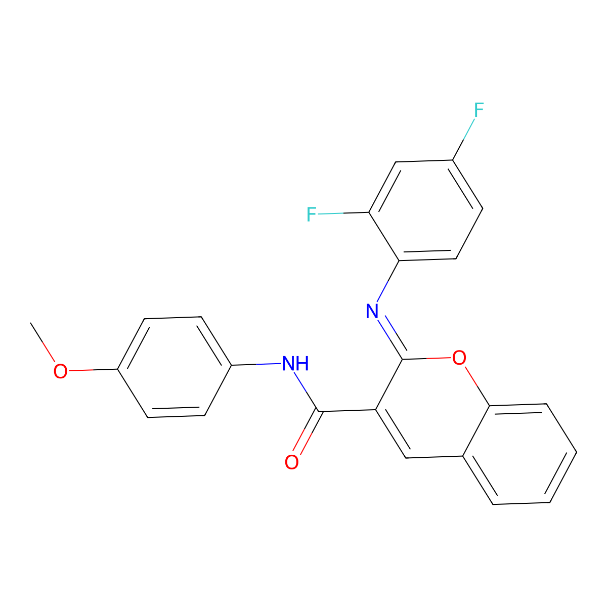 (2Z)-2-[(2,4-difluorophenyl)imino]-N-(4-methoxyphenyl)-2H-chromene-3-carboxamide molecular structure, CAS 1327185-62-5