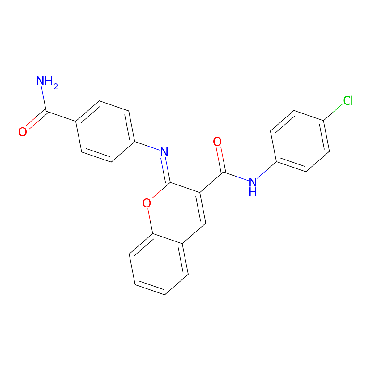 (2Z)-2-[(4-carbamoylphenyl)imino]-N-(4-chlorophenyl)-2H-chromene-3-carboxamide molecular structure, CAS 1327185-97-6