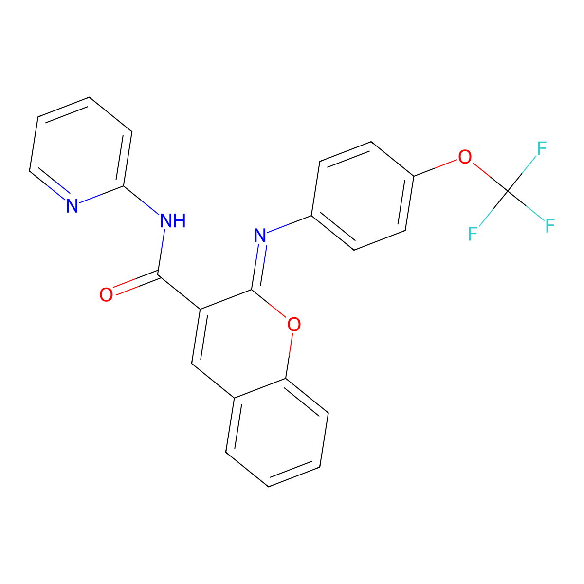 (2Z)-N-(pyridin-2-yl)-2-{[4-(trifluoromethoxy)phenyl]imino}-2H-chromene-3-carboxamide molecular structure, CAS 1327186-81-1