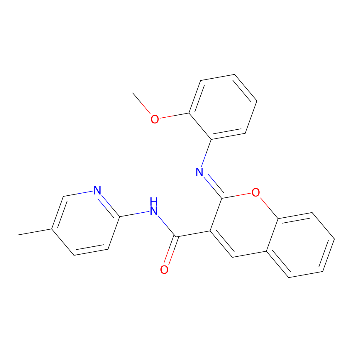 (2Z)-2-[(2-methoxyphenyl)imino]-N-(5-methylpyridin-2-yl)-2H-chromene-3-carboxamide molecular structure, CAS 1327187-19-8