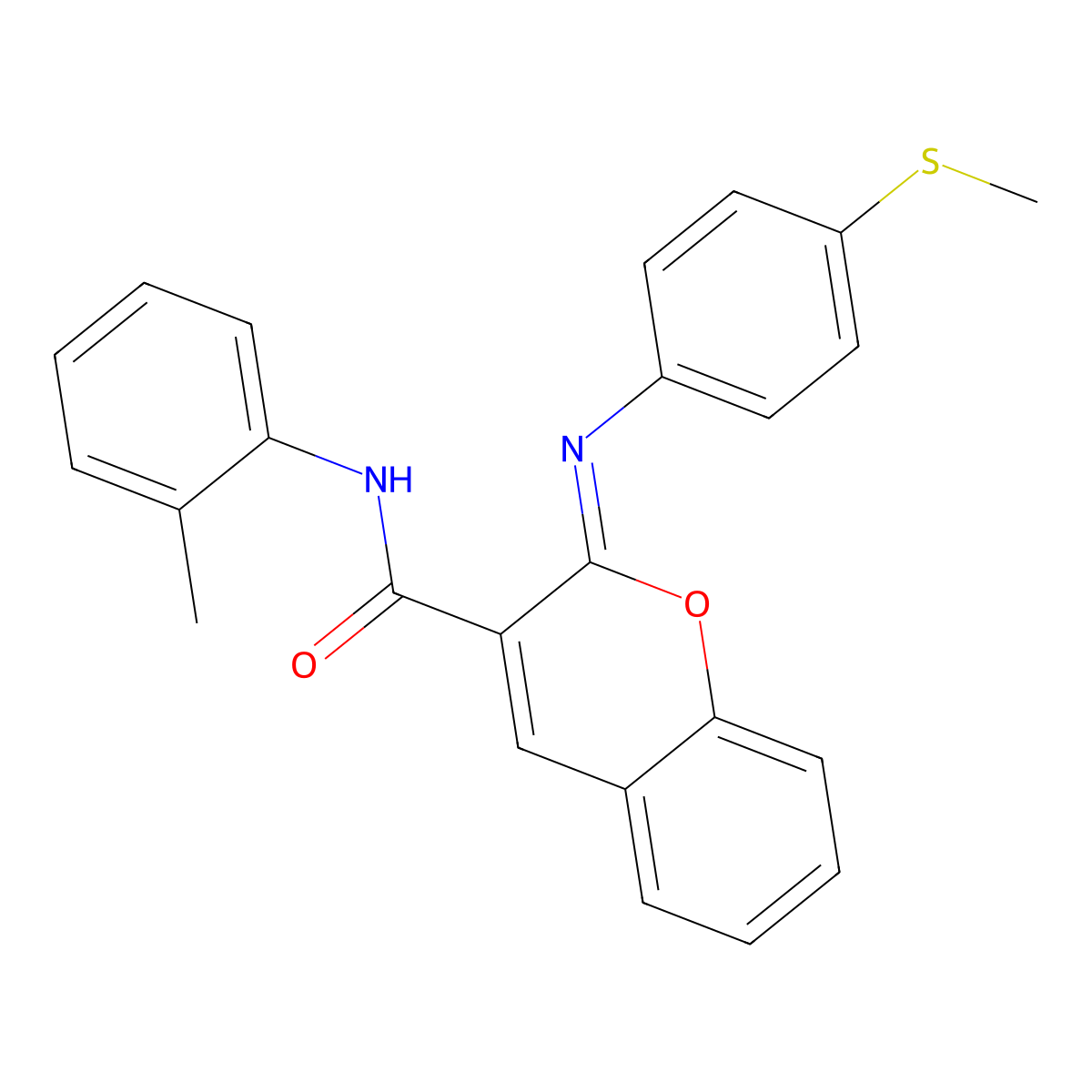 (2Z)-N-(2-methylphenyl)-2-{[4-(methylsulfanyl)phenyl]imino}-2H-chromene-3-carboxamide molecular structure, CAS 1327187-32-5