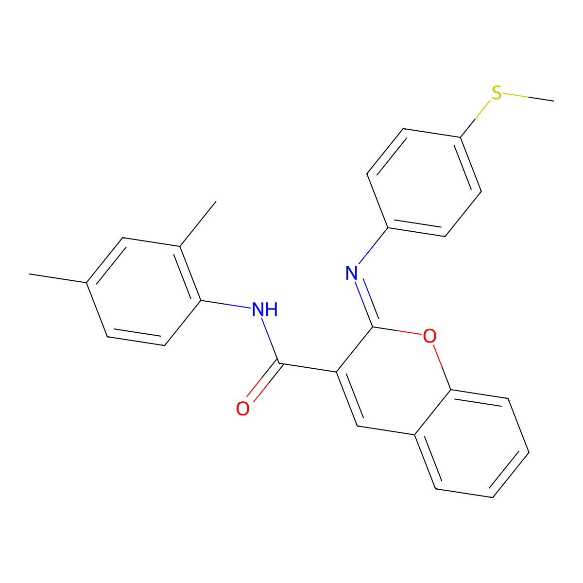 (2Z)-N-(2,4-dimethylphenyl)-2-{[4-(methylsulfanyl)phenyl]imino}-2H-chromene-3-carboxamide molecular structure, CAS 1327187-52-9