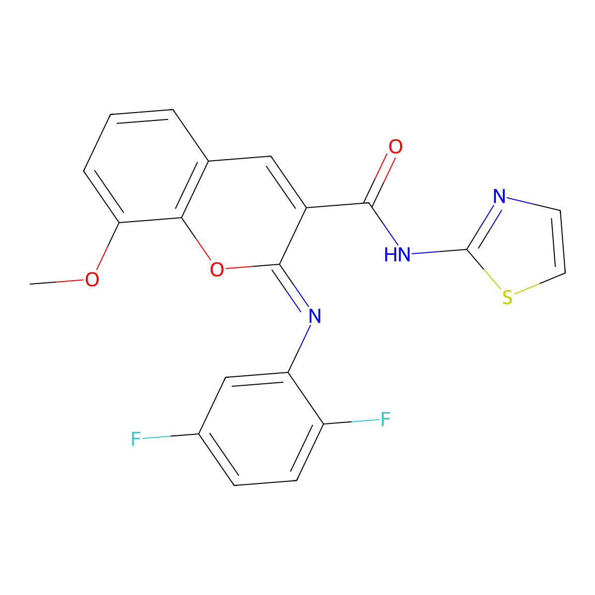 (2Z)-2-[(2,5-difluorophenyl)imino]-8-methoxy-N-(1,3-thiazol-2-yl)-2H-chromene-3-carboxamide molecular structure, CAS 1327187-71-2