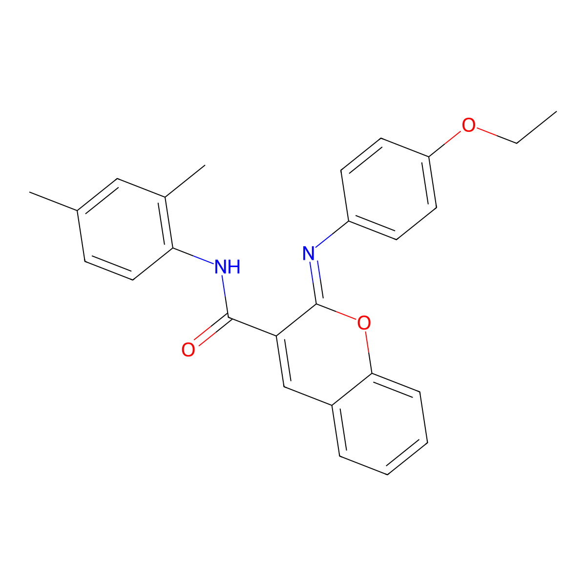 (2Z)-N-(2,4-dimethylphenyl)-2-[(4-ethoxyphenyl)imino]-2H-chromene-3-carboxamide molecular structure, CAS 1327187-78-9