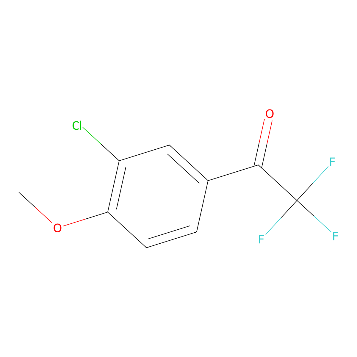 1-(3-Chloro-4-methoxyphenyl)-2,2,2-trifluoroethanone molecular structure, CAS 132719-08-5