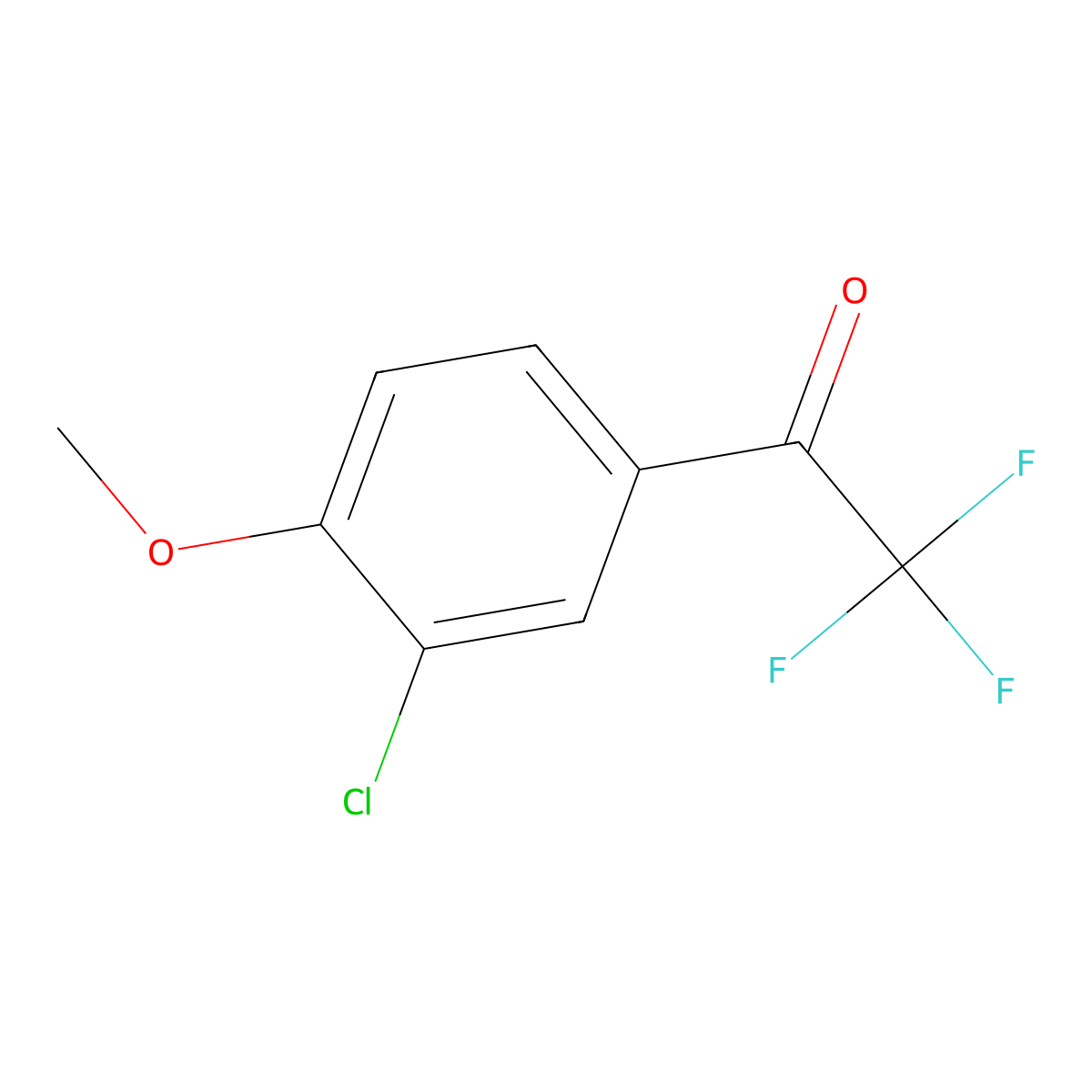 1-(3-Chloro-4-methoxyphenyl)-2,2,2-trifluoroethanone molecular structure, CAS 132719-08-5