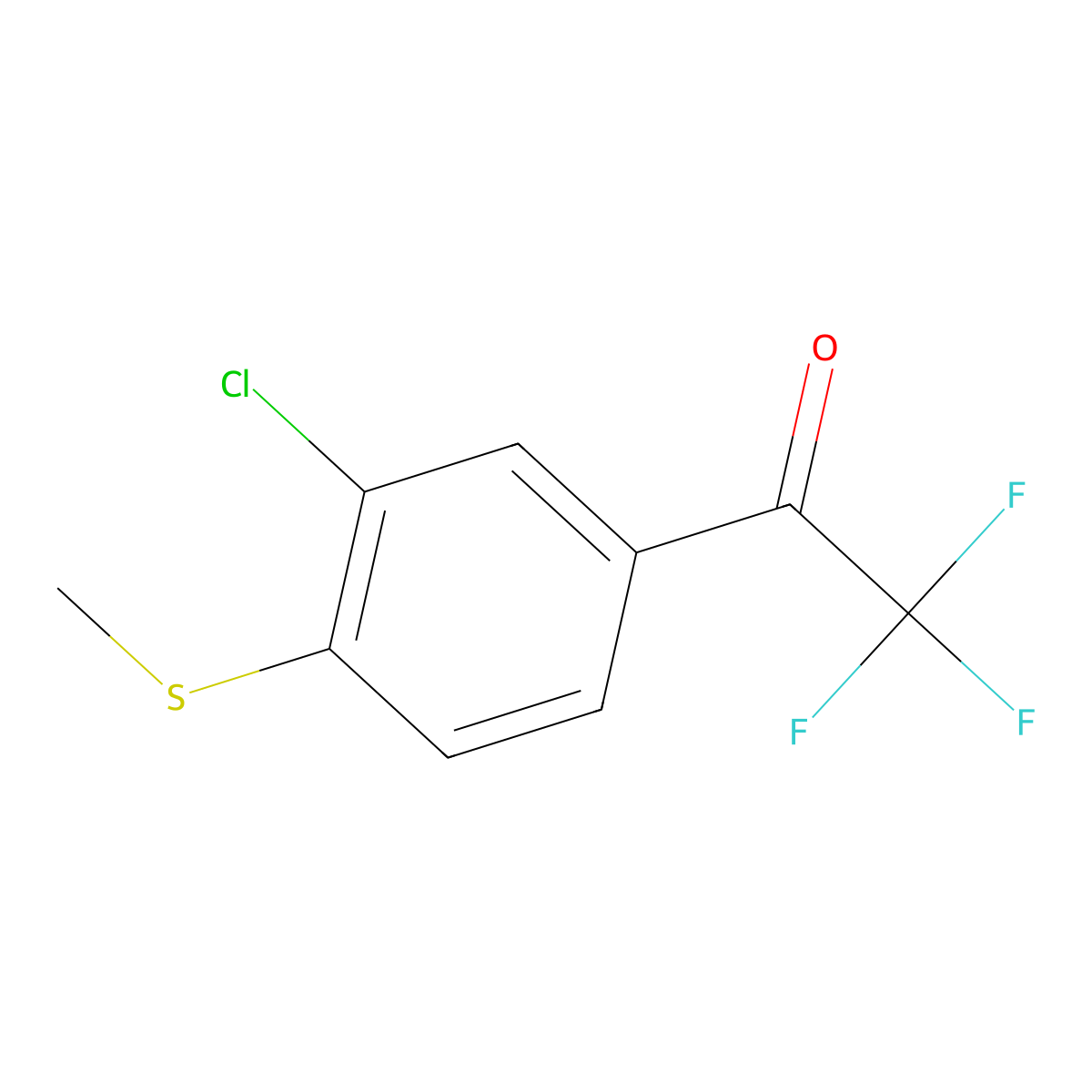 1-(3-Chloro-4-(methylthio)phenyl)-2,2,2-trifluoroethanone molecular structure, CAS 132719-09-6