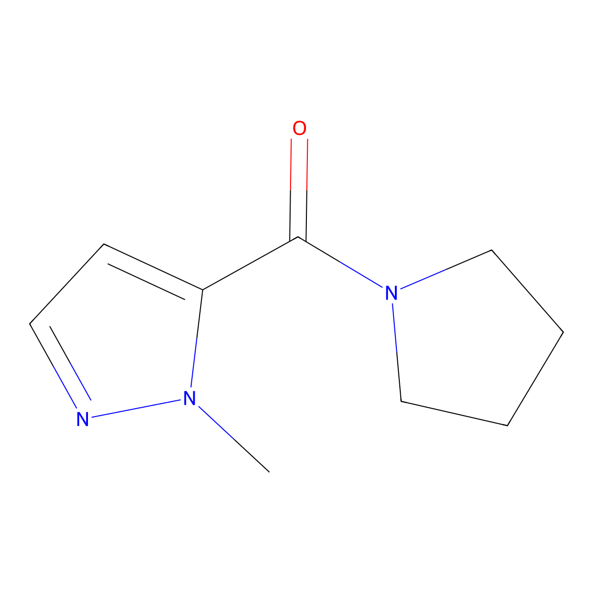 1-methyl-5-(pyrrolidine-1-carbonyl)-1H-pyrazole molecular structure, CAS 1327192-72-2