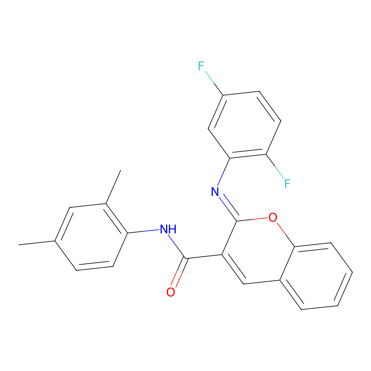 (2Z)-2-[(2,5-difluorophenyl)imino]-N-(2,4-dimethylphenyl)-2H-chromene-3-carboxamide molecular structure, CAS 1327193-78-1