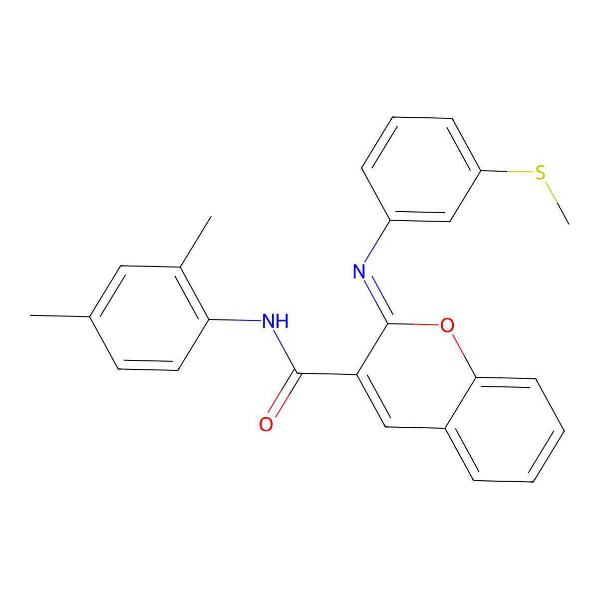 (2Z)-N-(2,4-dimethylphenyl)-2-{[3-(methylsulfanyl)phenyl]imino}-2H-chromene-3-carboxamide molecular structure, CAS 1327193-80-5